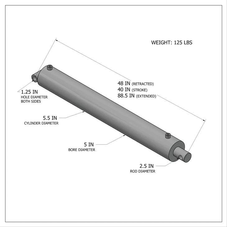 Хидраулични цилиндар без бајпаса